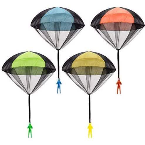4-Pack: Tangle Free Throwing Toy Parachute