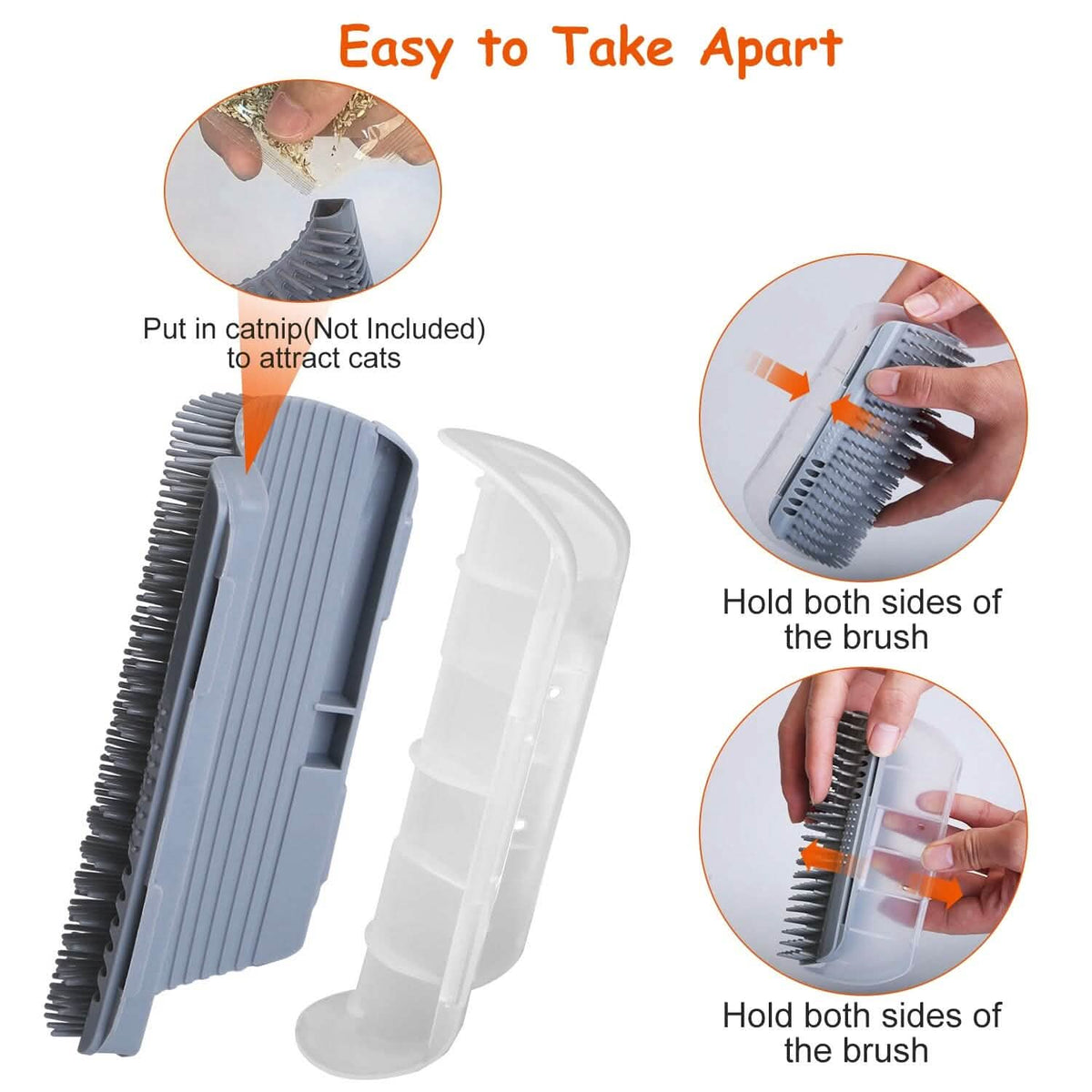 4-Pieces: Cat Self Groomer Soft Silicone Wall Corner Scratcher