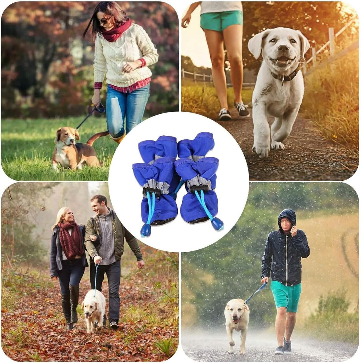 4-Pieces: Water-Resistant Dog Bootie Shoes