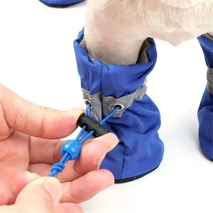 4-Pieces: Water-Resistant Dog Bootie Shoes