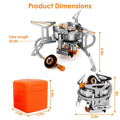 4000W Portable Camping Stove Foldable Powerful Gas Stove Backpacking Burner