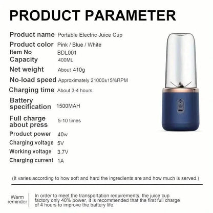 40w Portable Small Charging Juicer Cup
