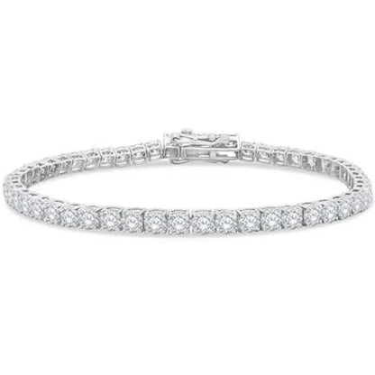 4.20 Ct Round Cut Diamond Tennis Bracelet 14K White Gold Lab-Grown 6.25 Inch