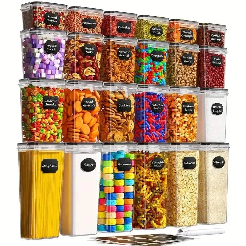 48-Piece Set: Food Storage Container Set, Fresh-Keeping and Easy-to-Secure Lids