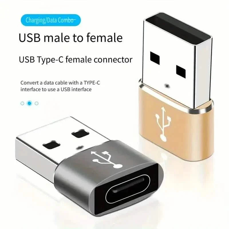 2-Pack: Mini USB to Type-C Adapters – File Transfer for Android Phones