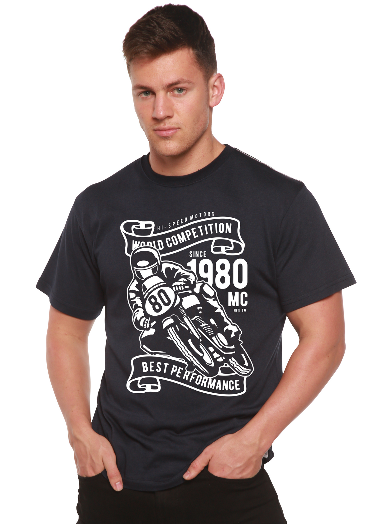 World Competition Men's Bamboo Viscose/Organic Cotton Short Sleeve Graphic Graphic T-Shirt