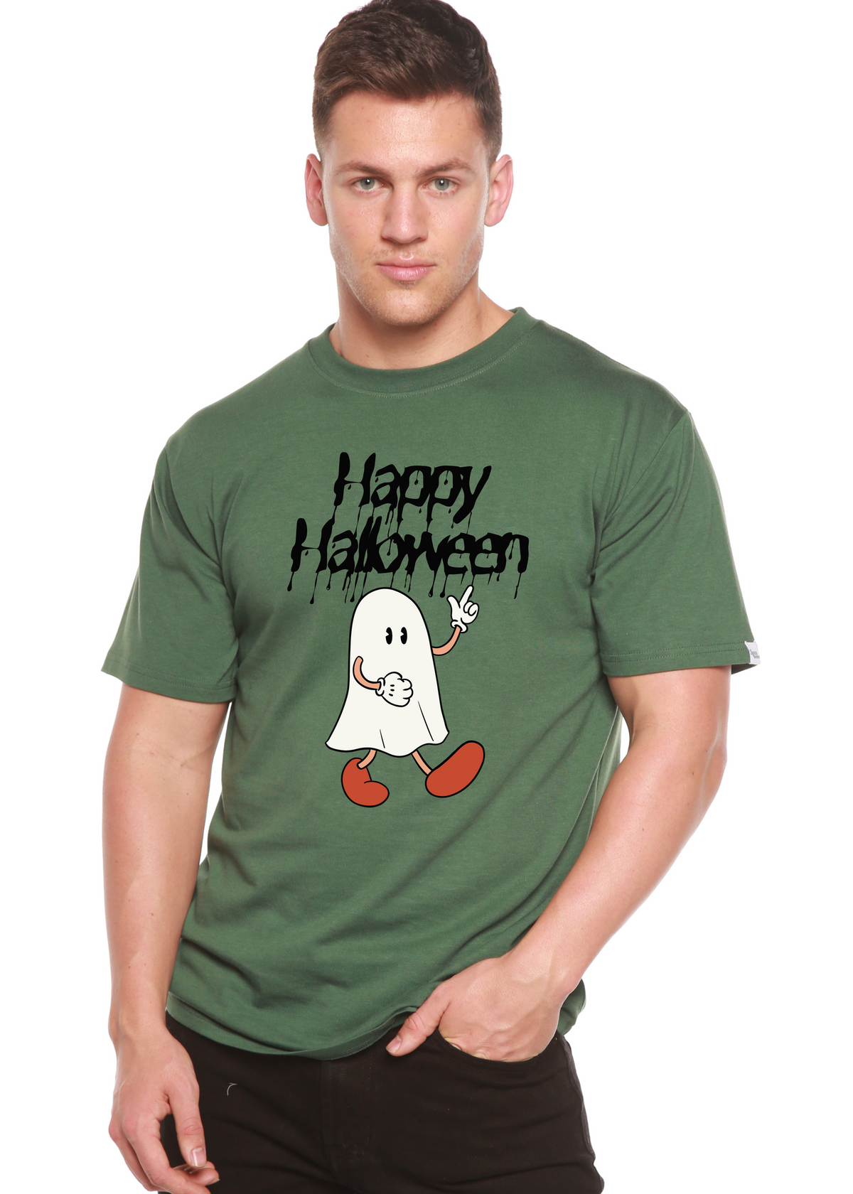 Happy Halloween Men's Bamboo Viscose/Organic Cotton Short Sleeve Graphic T-Shirt
