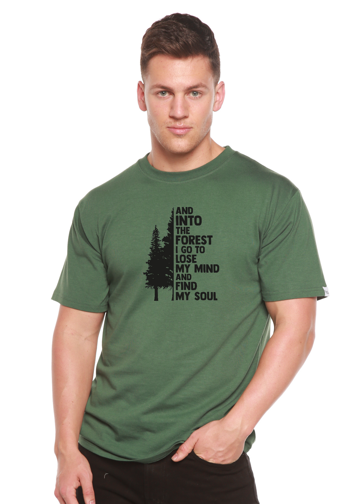 And Into The Forest I Go Men's Bamboo Viscose/Organic Cotton Short Sleeve Graphic T-Shirt