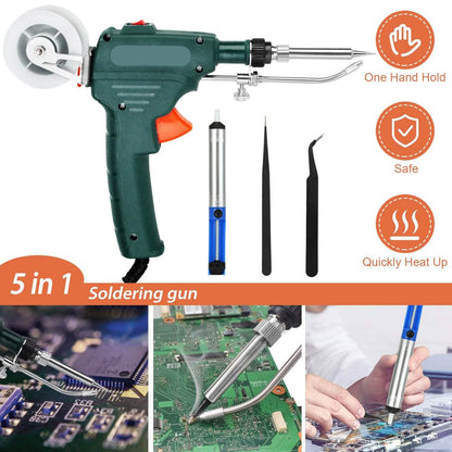 5-in-1 Automatic Hand-Held Soldering Iron Gun Kit