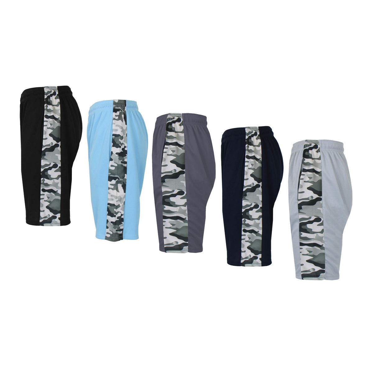5-Pack: Men's Moisture Wicking Active Mesh Shorts