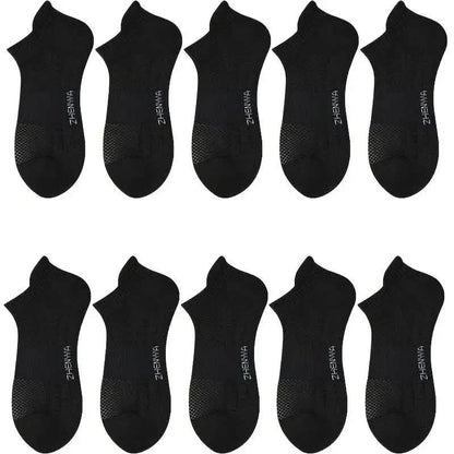 5-Pairs: Casual Ankle Boat Socks With Towel Bottom