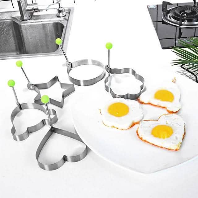 5-Pieces Set: Fried Egg Mold Pancake Rings Shaped
