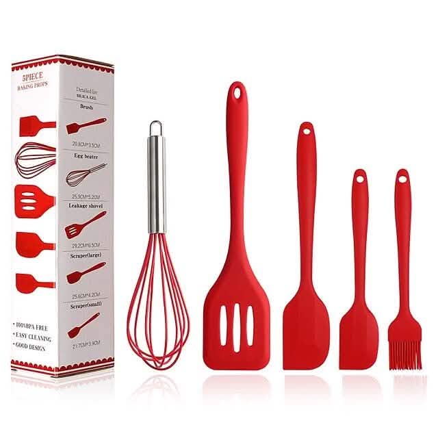 5-Pieces: Silicone Cooking Utensils Sets