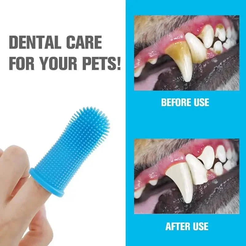 5-Pieces: Super Soft Pet Finger Toothbrush Teeth Cleaning Silicone Tooth Brush