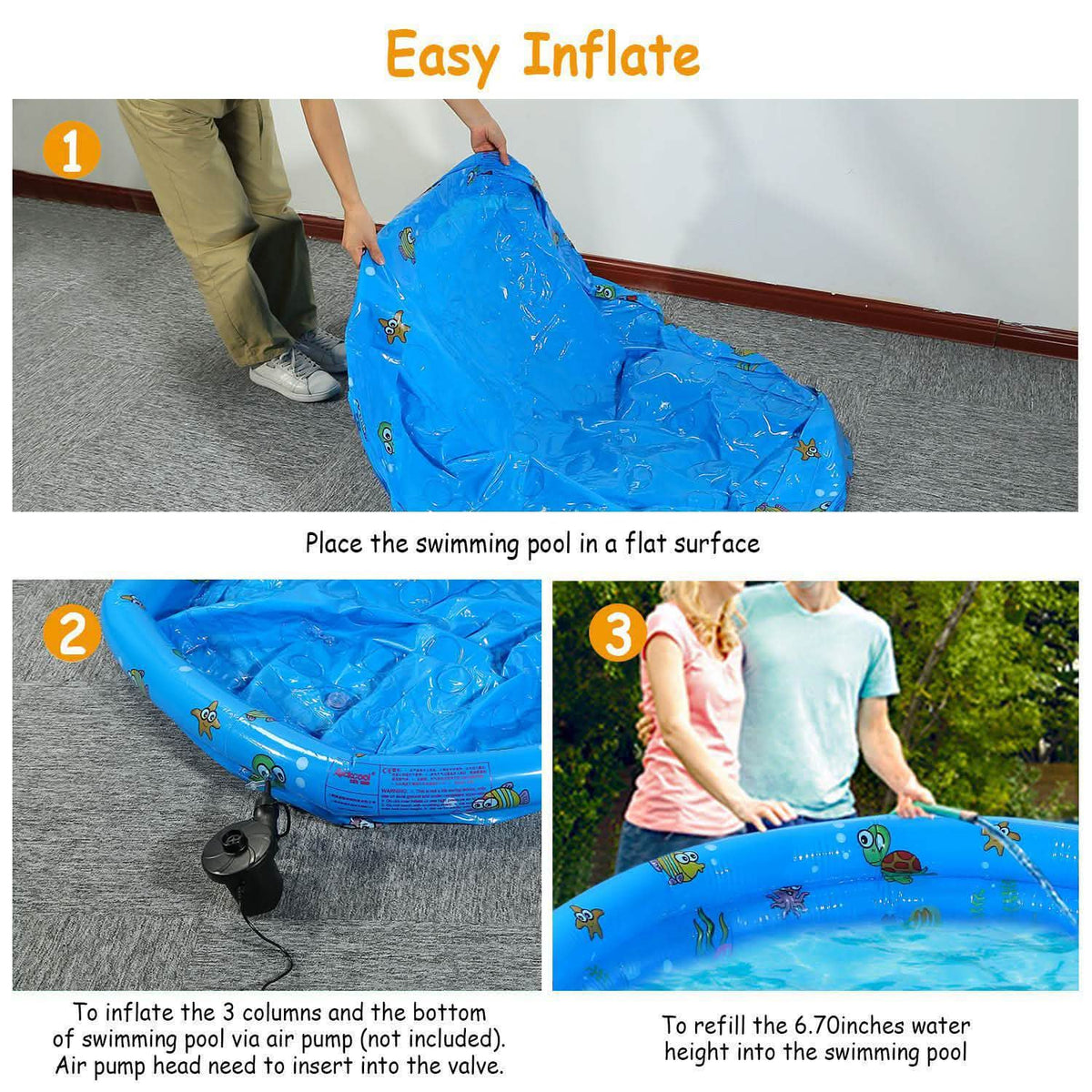 51x13" Inflatable Swimming Pool