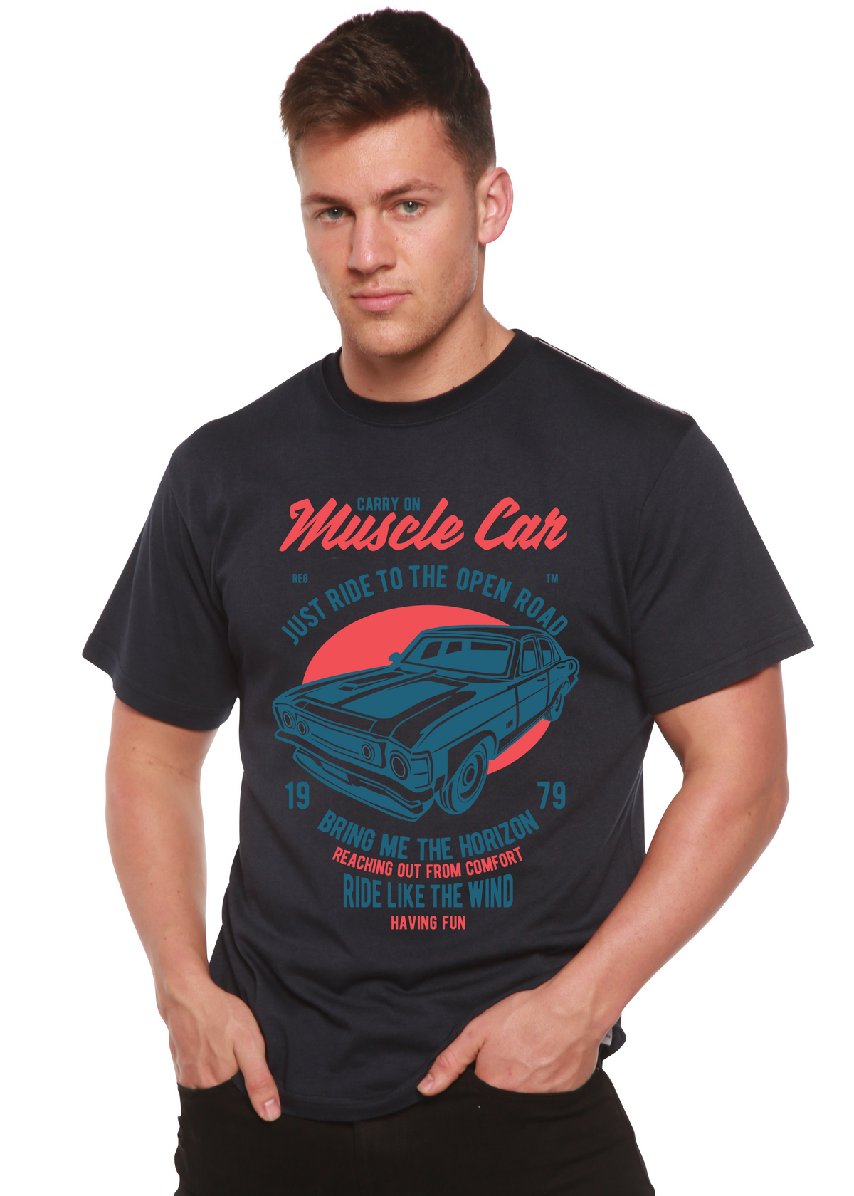Muscle Car Spun Bamboo® Men's Bamboo Viscose/Organic Cotton Short Sleeve Graphic T-Shirt