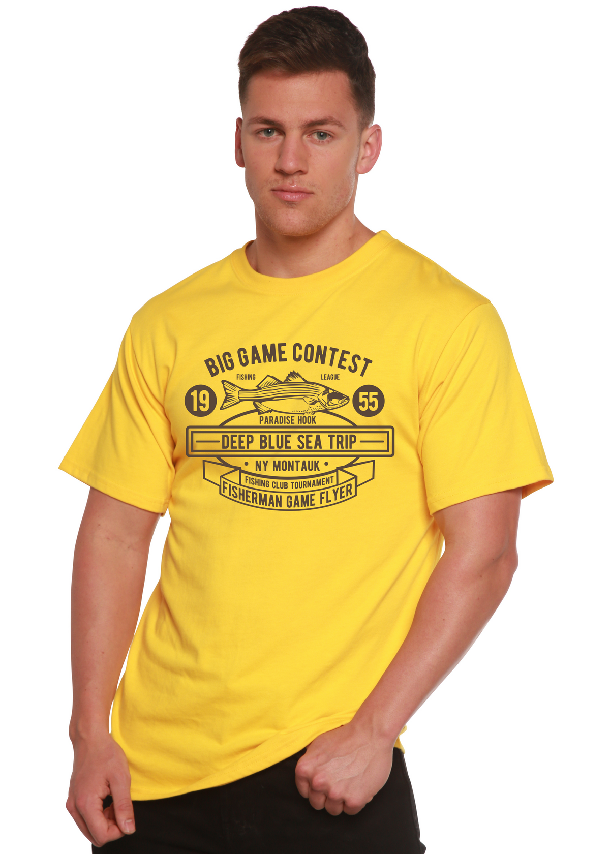 Big Game Contest Men's Bamboo Viscose/Organic Cotton Short Sleeve Graphic T-Shirt