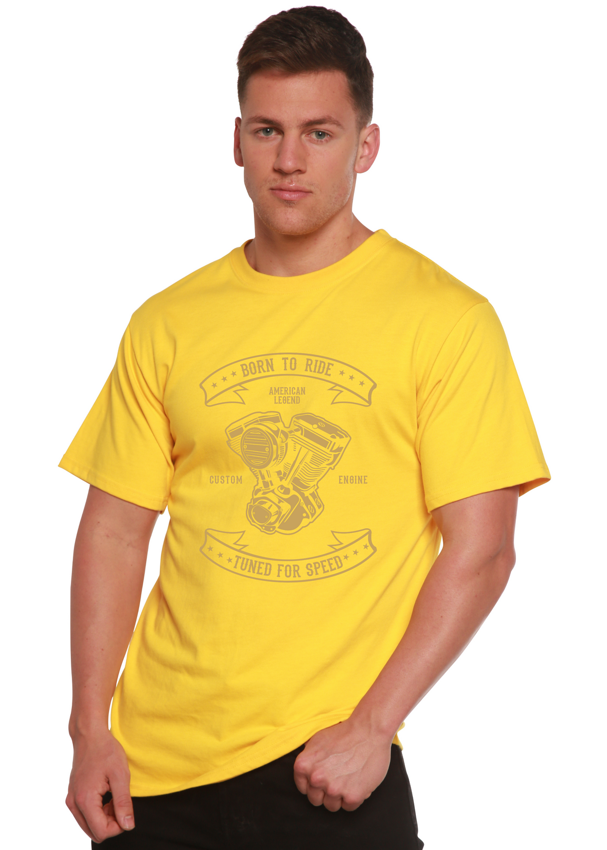 Born To Ride Men's Bamboo Viscose/Organic Cotton Short Sleeve Graphic T-Shirt