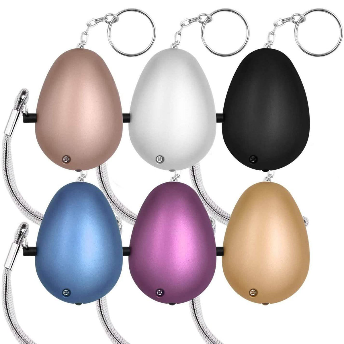 6-Pack: 140DB Personal Security Alarm Keychain with LED Lights