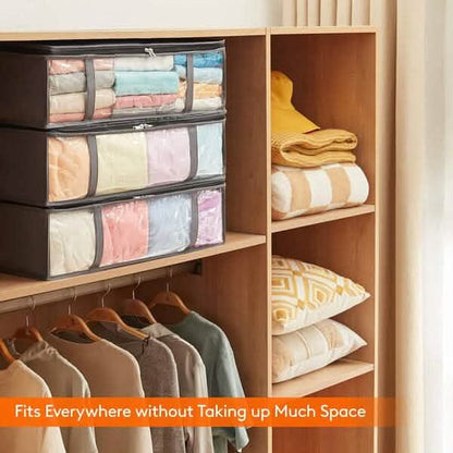 6-Pack: 40L Foldable Clothing Storage Bags with Front Clear Window