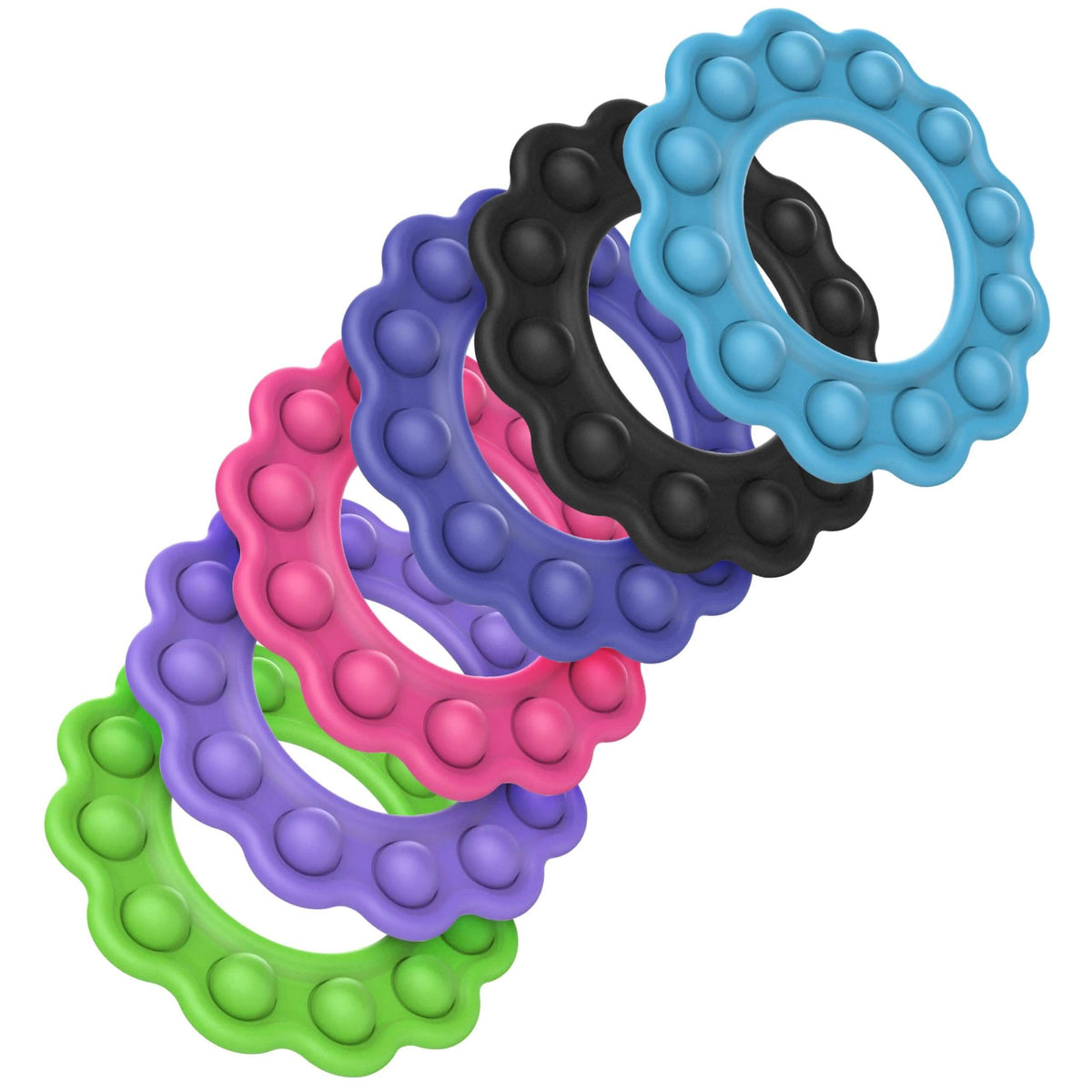 6-Pack: Flower Pop It Fidget Toy
