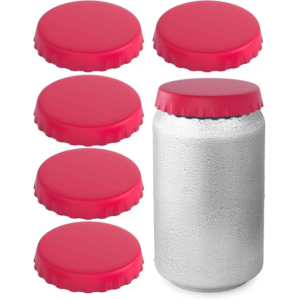 6-Pack: Silicone Can Lids Fits Standard Soda Cans