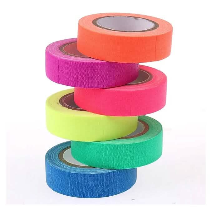 6-Pack: UV Gaffer Fluorescent Party Tape Blacklight Reactive Glow In The Dark Tape