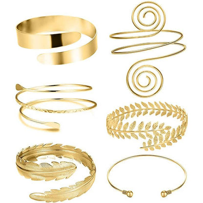 6-Piece: Women's Arm Band Cuff Bracelet