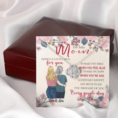 Personalized Message Card Alluring Beauty Love Knot Necklace Jewelry - Best Gift For Mother's Day