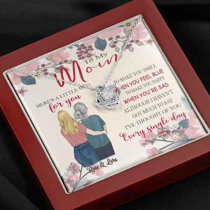 Personalized Message Card Alluring Beauty Love Knot Necklace Jewelry - Best Gift For Mother's Day