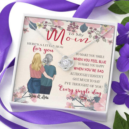 Personalized Message Card Alluring Beauty Love Knot Necklace Jewelry - Best Gift For Mother's Day