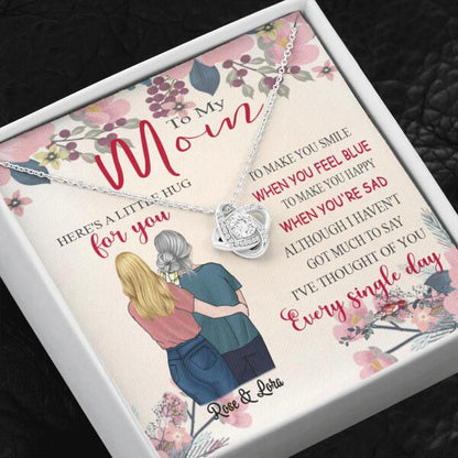 Personalized Message Card Alluring Beauty Love Knot Necklace Jewelry - Best Gift For Mother's Day