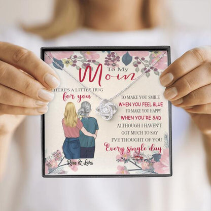 Personalized Message Card Alluring Beauty Love Knot Necklace Jewelry - Best Gift For Mother's Day