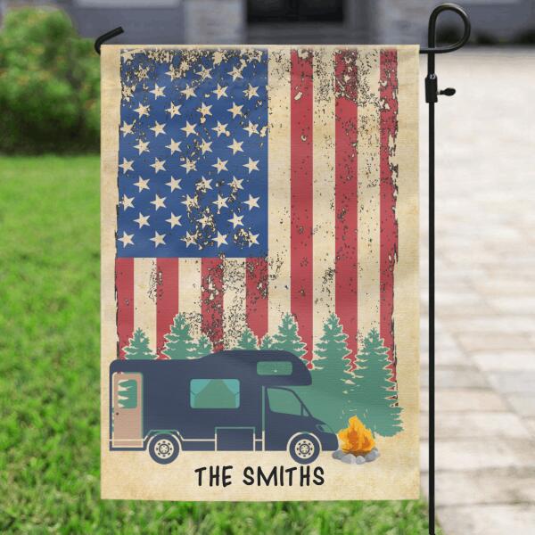 Personalized Camper Garden Flag - Best Gift For Family - Family Name Personalized Flag Sign
