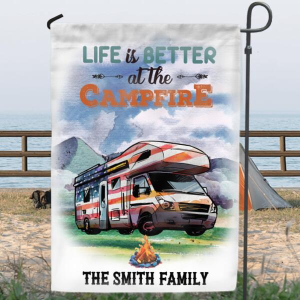 Personalized Camping Flag - Best Gift Idea For Camping Lovers - Life Is Better At The Campfire