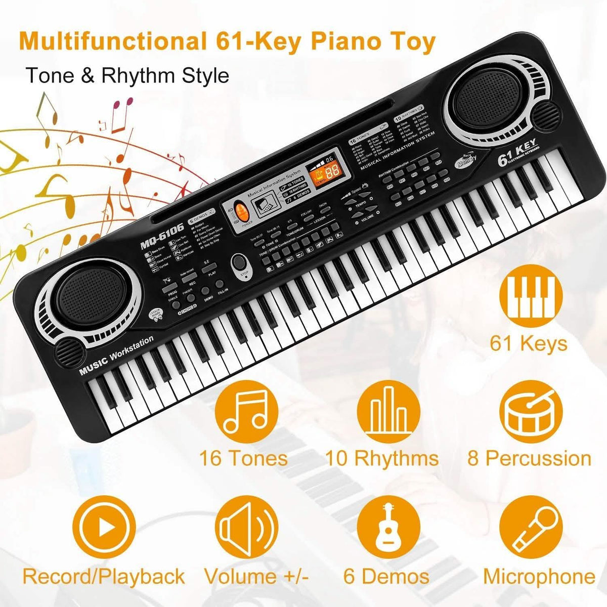 61 Keys Digital Music Electronic Keyboard