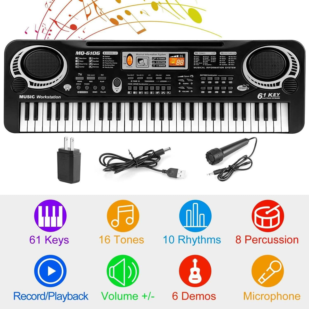 61 Keys Digital Music Electronic Keyboard