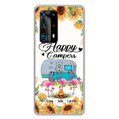 Personalized Camping Flamingo Phone Case - Happy Campers - For Xiaomi, Oppo And Huawei Phone Case - JLDWNZ