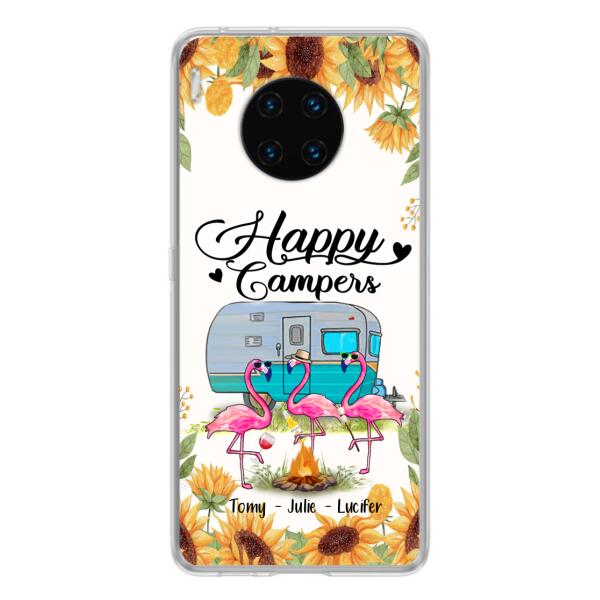 Personalized Camping Flamingo Phone Case - Happy Campers - For Xiaomi, Oppo And Huawei Phone Case - JLDWNZ