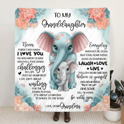 Personalized To My Daughter/Granddaughter Quilt/Fleece Blanket & Pillow Cover - Best Gift For Daughter/Granddaughter - Never Forget How Much I Love You