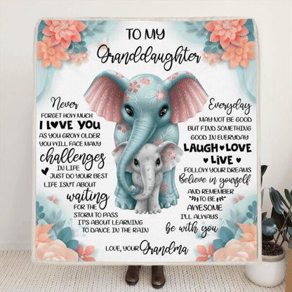 Personalized To My Daughter/Granddaughter Quilt/Fleece Blanket & Pillow Cover - Best Gift For Daughter/Granddaughter - Never Forget How Much I Love You