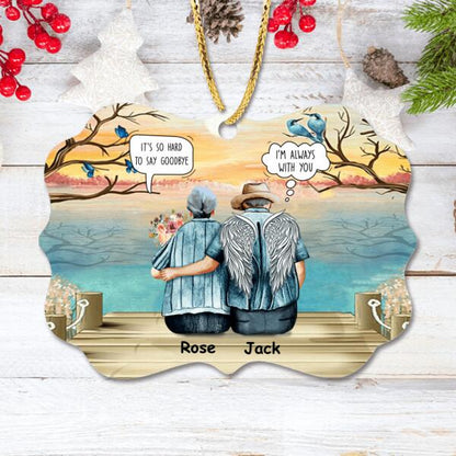Personalized Old Couple Rectangle Ornament - Best Gift Idea For Grandparents/Couple - It's So Hard To Say Goodbye