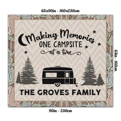 Personalized Camping Rug - Best Gift For Camping Lover - Making Memories One Campsite At A Time
