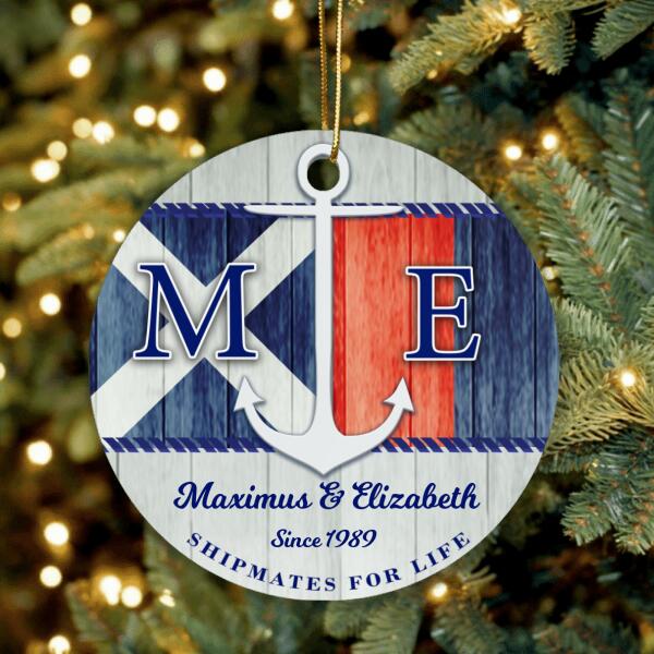 Personalized Nautical Ornament - Best Gift For Couple - Shipmates For Life