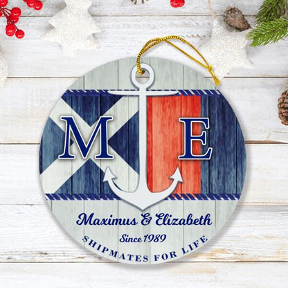 Personalized Nautical Ornament - Best Gift For Couple - Shipmates For Life