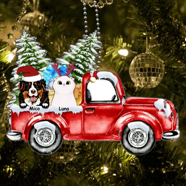 Personalized Pet On Truck Ornament - Best Gift For Dog Lover/Cat Lover