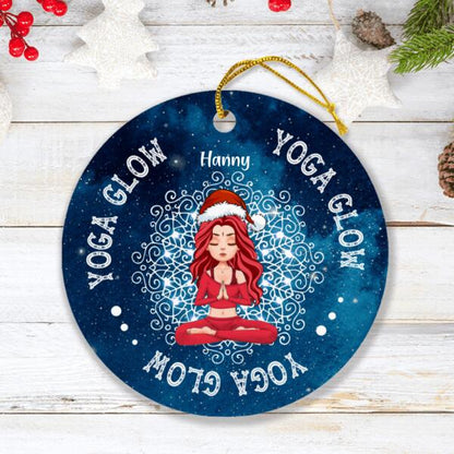 Personalized Christmas Yoga Circle/Rectangle Ornament - Best Gift For Yoga Lovers