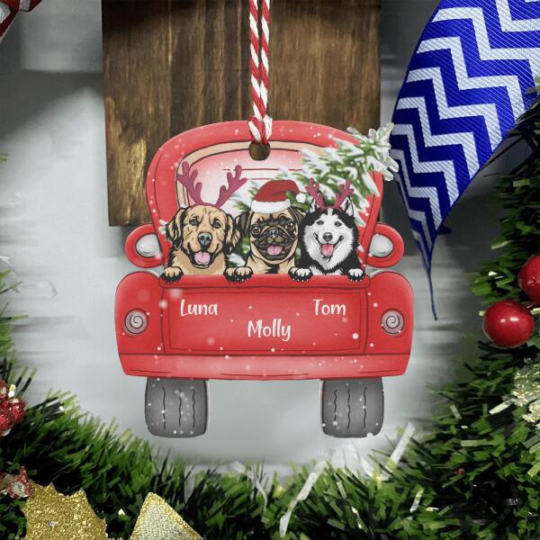 Personalized Pet Truck Ornament - Up to 3 Pets - Best Gift For Dog/Cat Lover