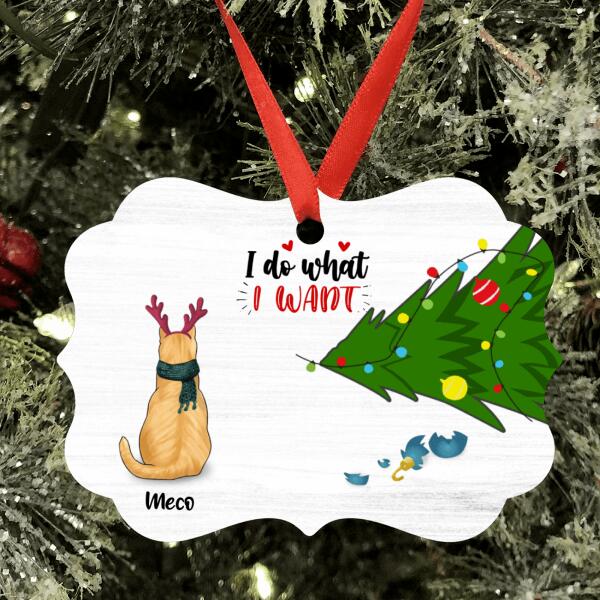 Personalized Christmas Cat Rectangle Ornament - Best Gift For Cat Lover - I Do What I Want