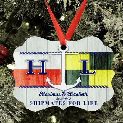 Personalized Nautical Ornament - Best Gift For Couple - Shipmates For Life